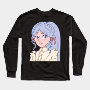 Lolita blue hair girl Long Sleeve T-Shirt